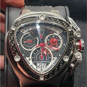 Tonino Lamborghini mens 54mm spyder Swiss made quartz chronograph strap watch